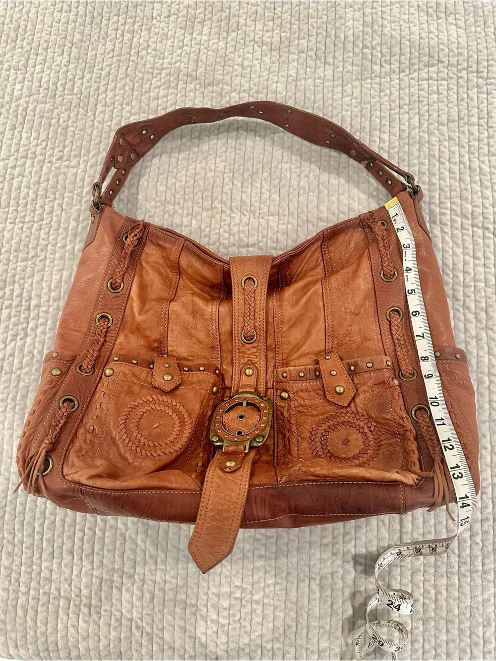 Betsey Johnson Y2K Vintage Authentic Genuine Leather Boho Bag - Picture 13 of 16